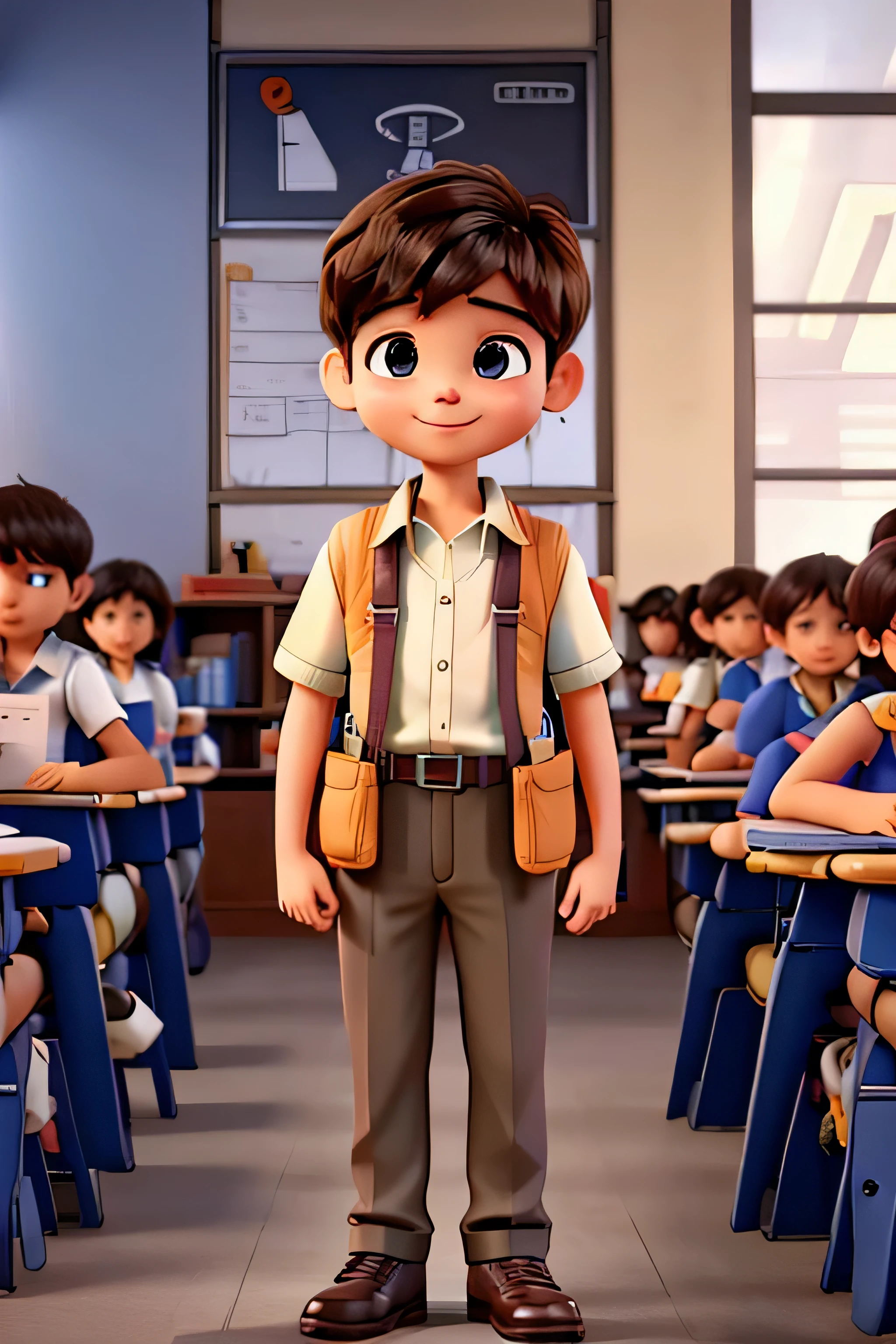 2247914054 boy attend class happily, he want learn more