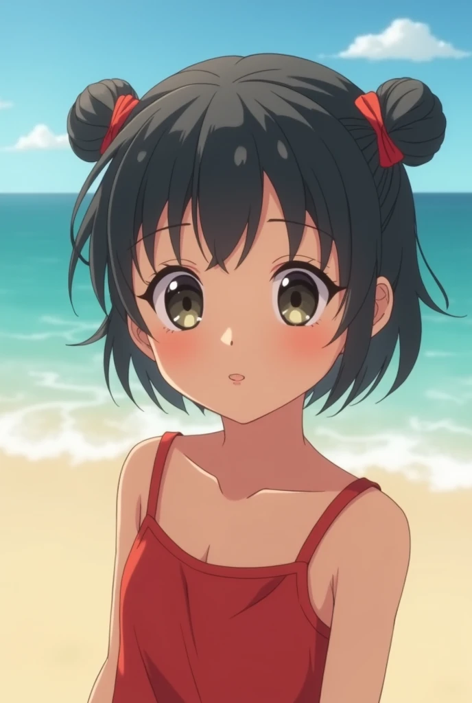 cute girl, (masterpiece:1.2, best quality), (real picture, intricate details), (8k, polished image), Japanese, big eyes, looking viewer, big smile, drooping eyes, shorthair, twin tail, (masterpiece:1.2, best quality), (real picture, intricate details), (8k, polished image), (masterpiece), best quality, short cut, delicate details, shy girl, round face, skirts, mini redswimwear,beach, solo, kid, Undressing, take off clothes,from side shot,doggy style,