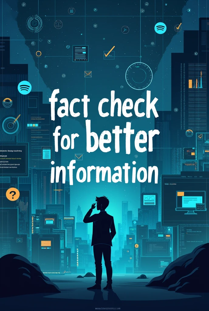 an poster slogan of a responsible media and information literate person "fact check for better information"