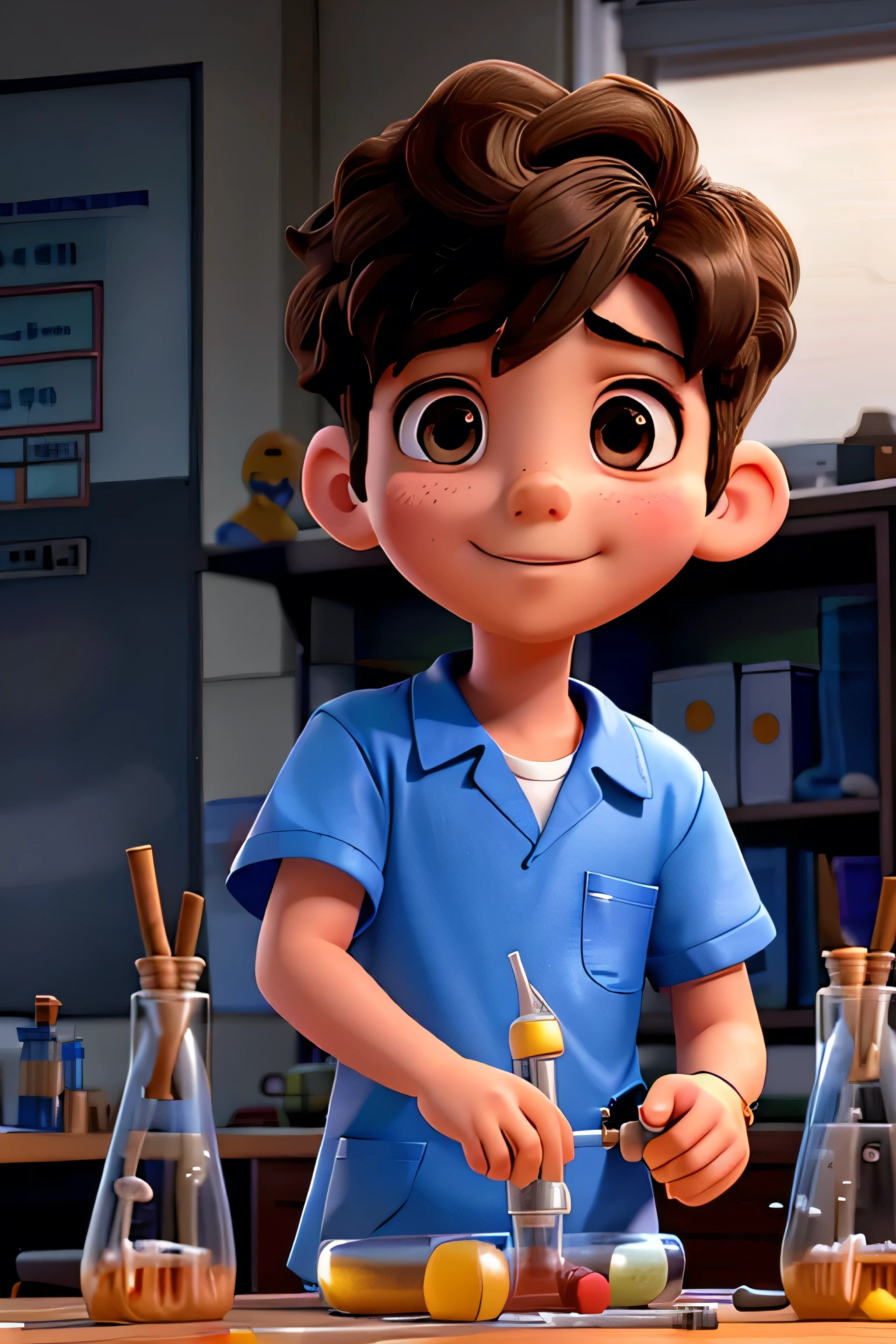 2247914054 boy in science lab, doing experiment