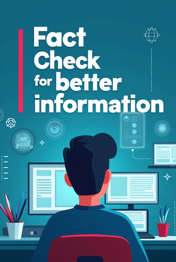 an poster slogan of a responsible media and information literate person "fact check for better information"