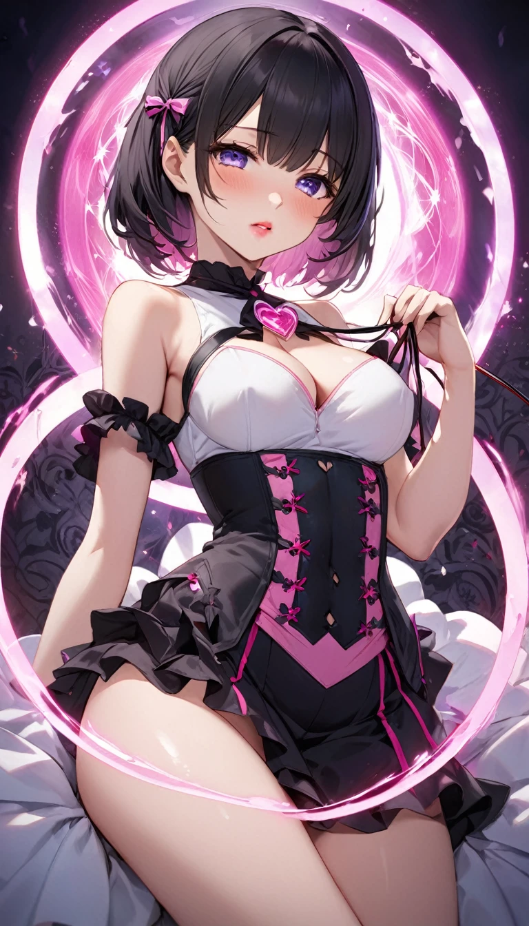 {{{{{16k, nsfw, The process in which the heroine girl is transformed into a Youth unconscious silicon love doll that infinitely without consciousness, Adding the fragility of youth to heroine girl's appearance, The more the protagonist tried to stop her transformation into a silicone love doll the more it progressed resulting in the protagonist breaking the final seal that turned her into a silicone love doll and deprived her of consciousness From her small breasts fullness and whip-deep cleavage rapidly emerged making her far sexier than she had ever been when she was human, The heroine girl is held down on the ground on a Youth unconscious silicon love doll magic field with pretty girlish magical circle and lighting, finally A pretty ribbon is wrapped around her wrist with the magical power that keeps her silicone love doll figure in place, thicken the lips look pretty, Boobs are fluffy and bouncy, Tits that get rounder bigger her deep tight cleavage}}}}},{{{{{The moment the heroine girl's eyes were replaced by fake glass ones, Her whole body her hair her eyes everything has been turned into a fake, she was completely transformed into a silicone love doll lifeless, silicon love doll magical in a romantic magical field filled with female hormone steam, her beautiful slender underbust, slender curvy cute waistline, silicone love doll had an lewd fetish for lips and necks and waistlines, her clearer nip line from underbust to hips, gloomy black hair, thick vivid lips}}}}},{{Extremely detailed}},{{{{{heroine girl's Sexually unused body with pure and innocent aura, integrated heroine girl head and face small}}}}}