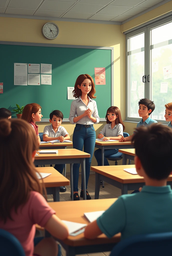 The classroom environment, with students seated and engaged, and the instructor standing at the front.
(Caption: "Context: The Environment in Which Communication Takes Place")