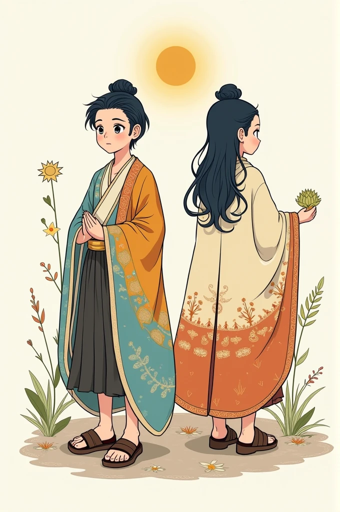 Modern Budha back and front picture
In a sketch Anime