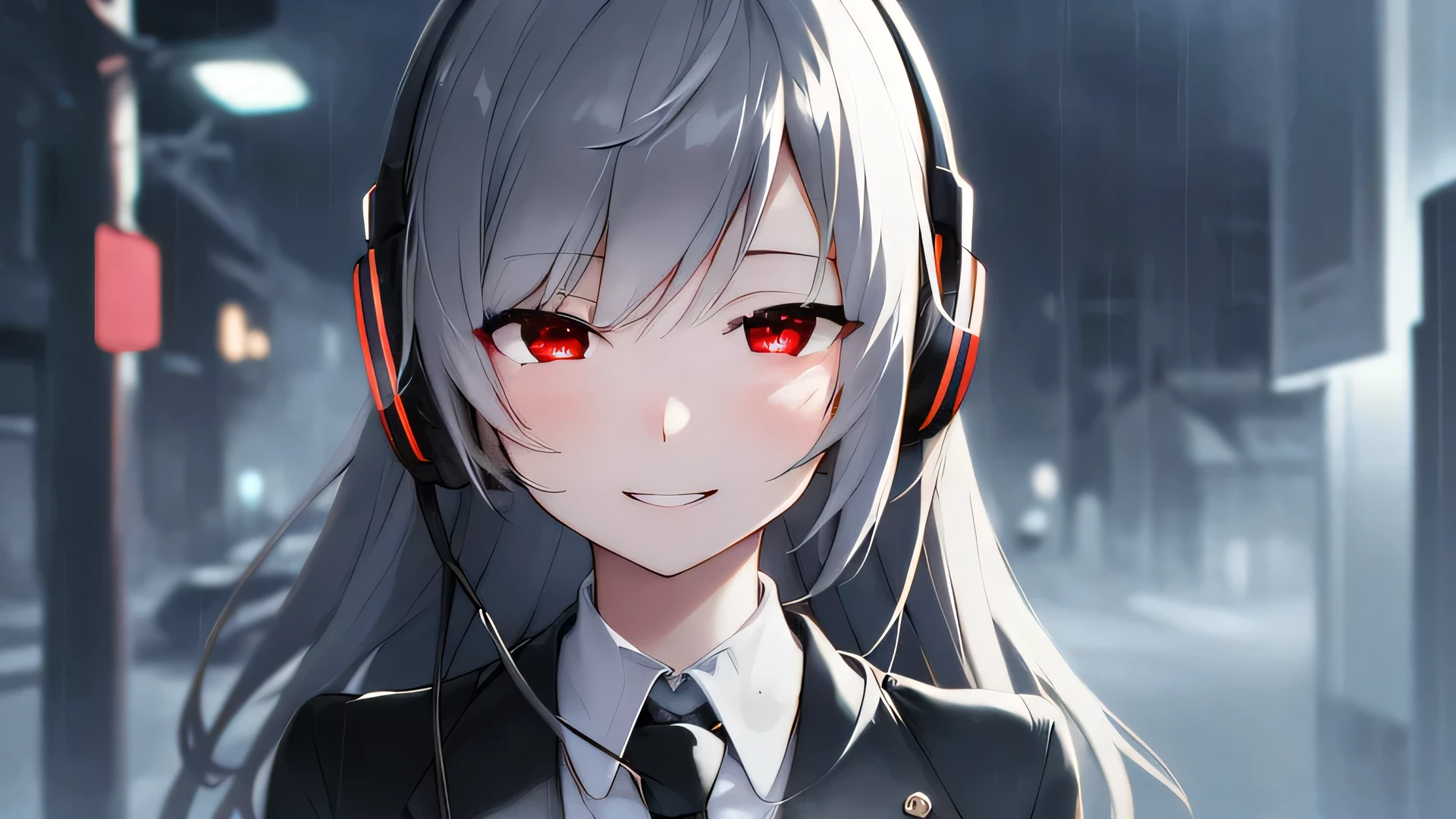 (half-closed eyes:0.8)(red eyes)