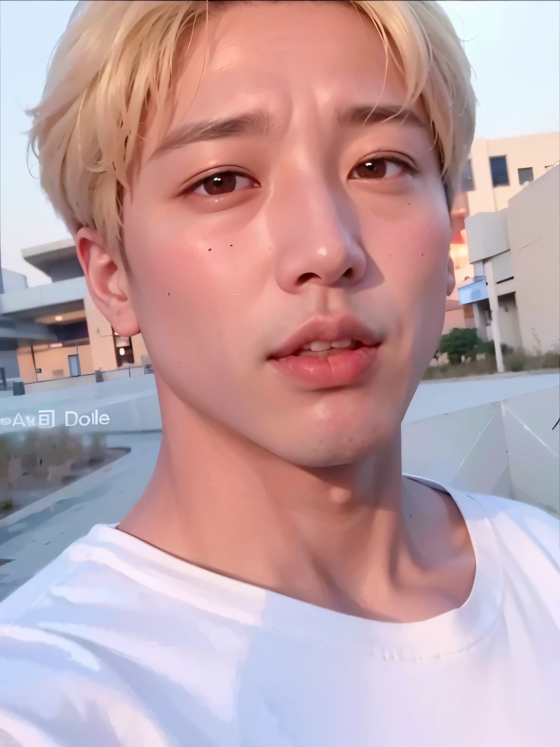 arafed asian man with a backpack and a backpack in an airport, jungkook, Hyung Tae, Jinyoung Shin, taken in the early 2020s, Kim Doyoung, Shin Jeongho, TaeJune Kim, Cai Xukun, pale korean adorable face, ironic smile, ten reads, numerous dimly glowing eyes, cute round slanted eyes