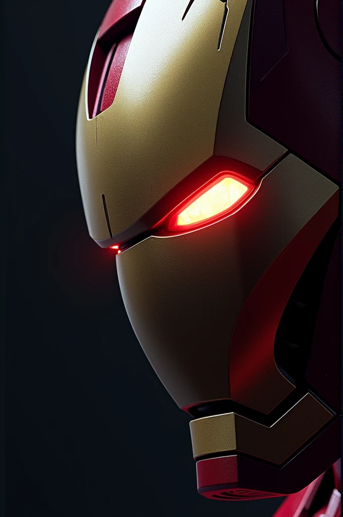 Ironman only face realistic 4k , lightning face of both side , red eye
