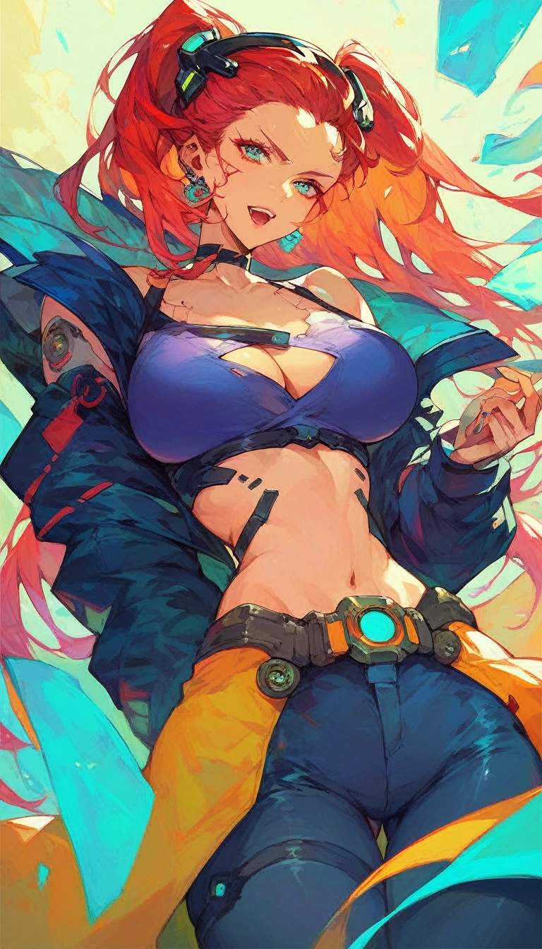 Anime big breast looking up Vast and epic cyberpunk Shanghai 8K The is very detailed maximum quality
