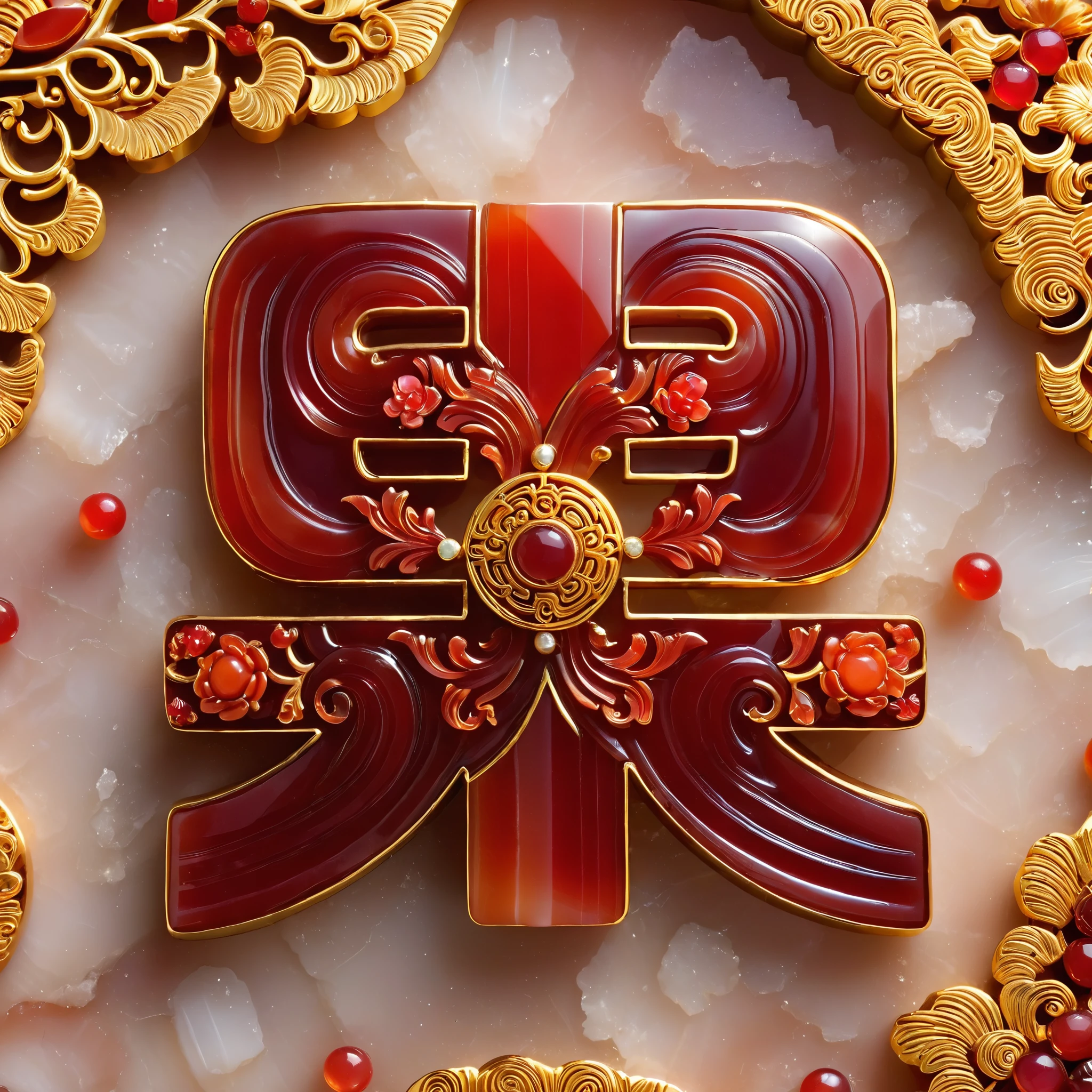 red,Red agate carving pattern,Chinese elements,gold,Red coral,ruby