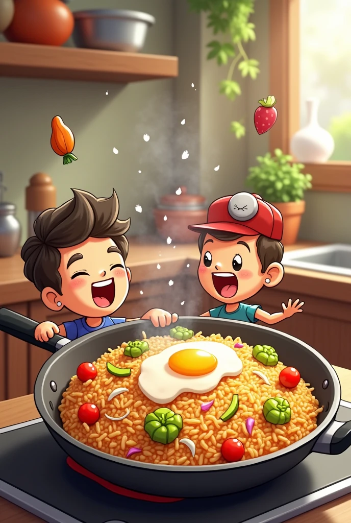 :
Create cartoons of this recipe 1. In a large skillet, Heat some vegetable oil over medium heat.
2. Add the chopped onion and minced garlic cloves, and sauté until golden and fragrant.
3. Add the carrot, the peppers, peas and corn, and cook for a few minutes until the vegetables are tender..
4. Add the chicken blood and sauté until cooked..
5. Push the vegetables and meat to one side of the pan and pour the beaten eggs on the other side.. Stir gently until the eggs are cooked..
6. Add the cooked rice to the pan and mix well with the vegetables and meat..
7. Add the soy sauce (soy sauce), grated ginger, salt and pepper. Mix everything until well combined..
8. Cook for a few more minutes, stirring constantly, so that all the flavors are integrated.
9. Remove the pan from the heat and serve the Chaufa with Sangrecita hot.