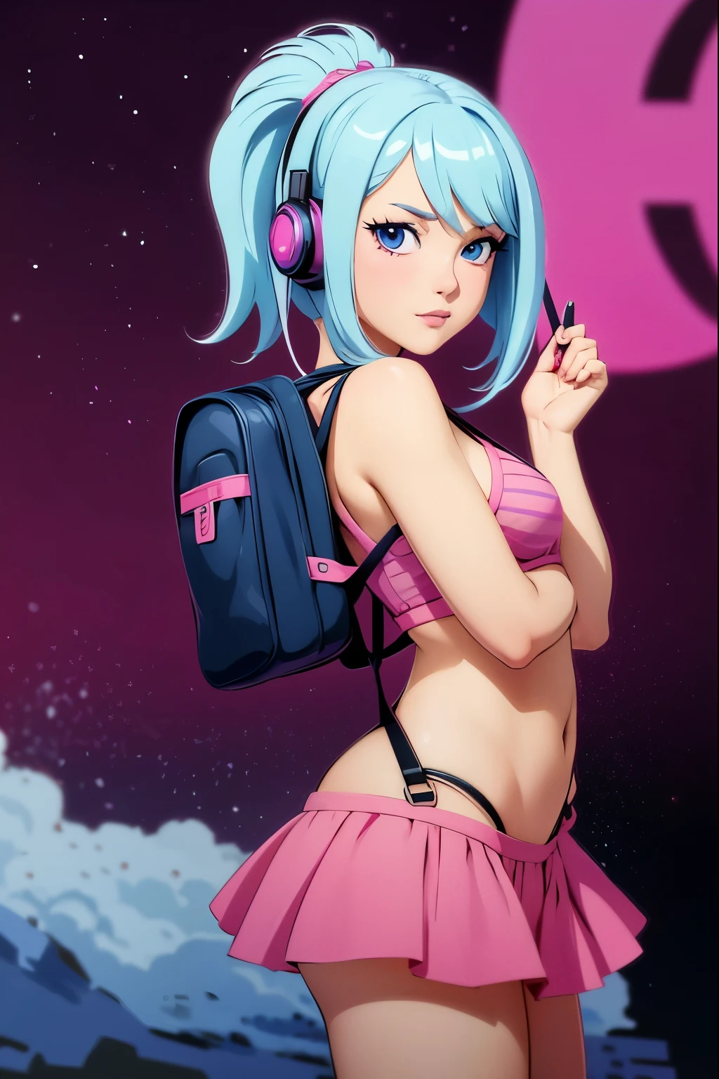 anime girl with headphones and backpack looking at a cell phone, anime style 4 k, alice x. zhang, digital anime art, nightcore, digital anime illustration, anime styled digital art, anime art wallpaper 4k, anime art wallpaper 4 k, anime artstyle, anime digital art, anime style artwork, anime style. 8k, detailed digital anime art