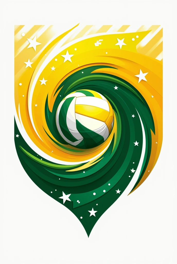 Emblem for volleyball team name of the team saidebaixo logo symbol equal to Brazil yellow and green written saidebaixo