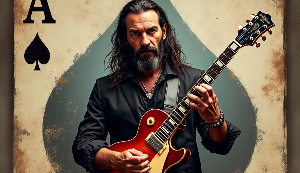 arafed image of a man ((Lemmy Kilmister:1.4)) with a guitar in his hand, slash page, album, hq artwork, ace of spades, 2012, 2 0 1 2, 2 0 1 1, 2011, eddie, hd artwork, 2013, gigachad portrait, artwork, art cover, 2 0 1 4, 2014