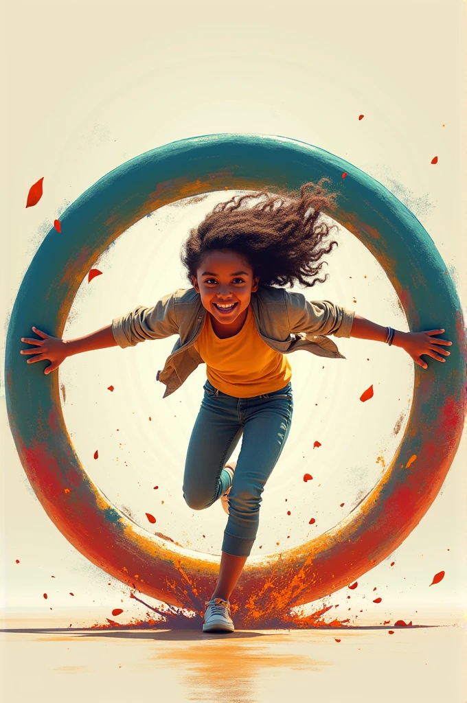 Free Spirit: Depict a person breaking free from a restrictive circle or a box, representing liberation from societal norms