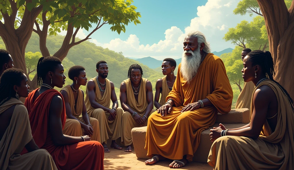 (African folktale)
Zolani, though no longer king, became a wise sage whom the villagers consulted for advice.
Zolani is an old wise man