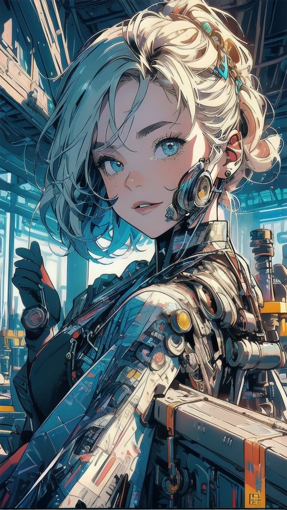 (((masterpiece, highest quality))),(((solo:1.2))),(((1girl:1.2))),32k wallpaper, very detailed, poster, vintage science fiction,(((((geometric cinematic movie poster))))), (bauhaus), shape,(((abstract))),(mid century modern),movie poster,(((((portfolio))))),(((((Close-up))))),(((((bust up))))),((((more various angle)))),(((highlight))),((((heterochromia)))),(((complete. detailed face))),(((Extremely talented))),(((((most complecated machine))))),(((((unlimited mechanic Workaholic))))),(((Absolutely detailed Mighty machines background))),(((Geiger counter))),(((Beautiful vibrant color scheme))),(((hybrid anonymous)))