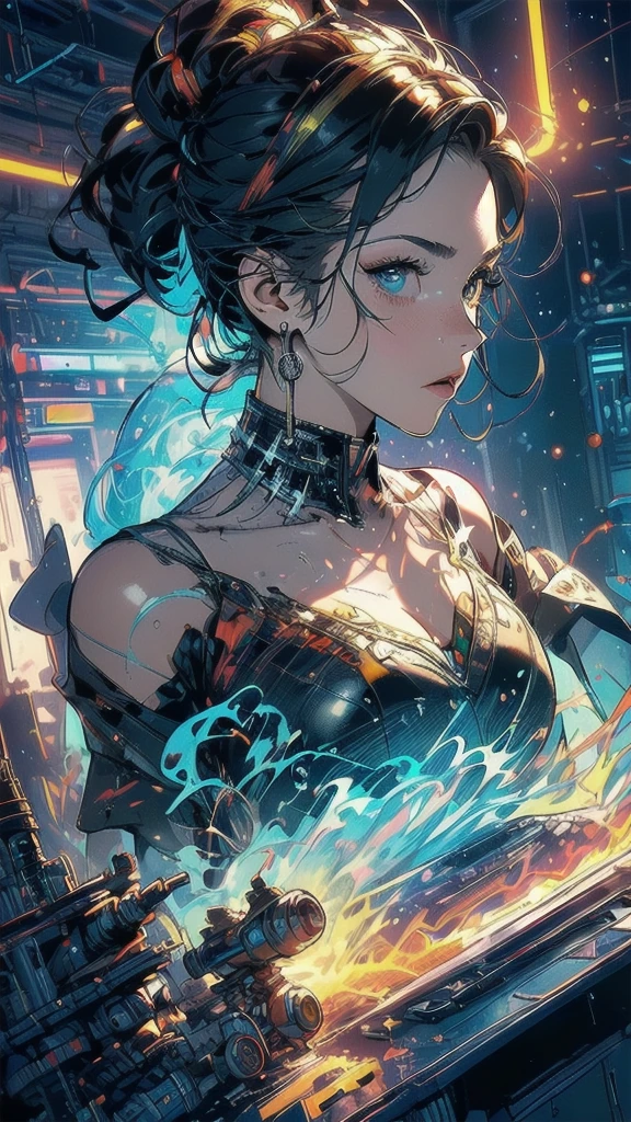 (((masterpiece, highest quality))),(((solo:1.2))),(((1girl:1.2))),32k wallpaper, very detailed, poster, vintage science fiction,(((((geometric cinematic movie poster))))), (bauhaus), shape,(((abstract))),(mid century modern),movie poster,(((((portfolio))))),(((((Close-up))))),(((((bust up))))),((((more various angle)))),(((highlight))),((((heterochromia)))),(((complete. detailed face))),(((Extremely talented))),(((((most complecated machine))))),(((((unlimited mechanic Workaholic))))),(((Absolutely detailed Mighty machines background))),(((Geiger counter))),(((Beautiful vibrant color scheme))),(((hybrid universe)))