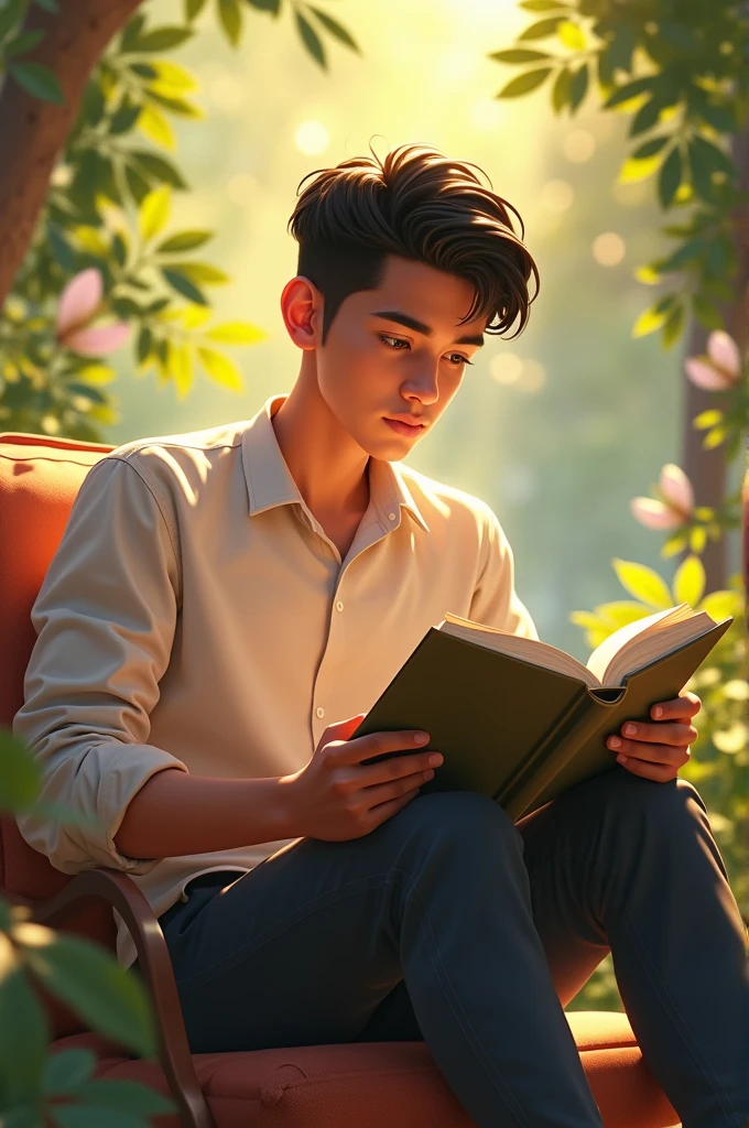 One sunny afternoon, while Ridwan was reading his economics book,