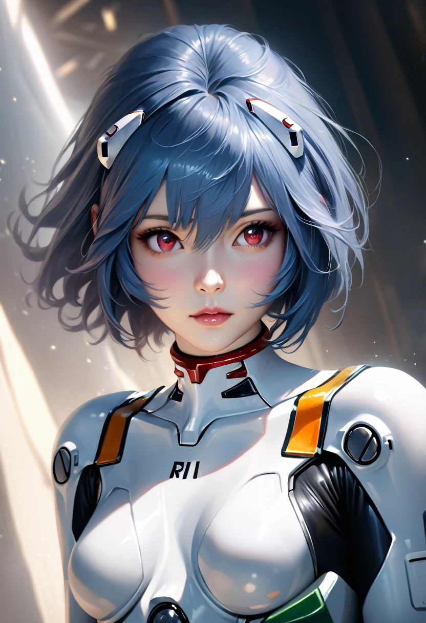 animetoreal,soft light, masterpiece, best quality,high quality,delicate face, realistic,photorealistic,1girl,
Ayanami Rei,white bodysuit,red eyes,pilot suit,short hair,blue hair,bangs,interface headset,turtleneck,hair between eyes