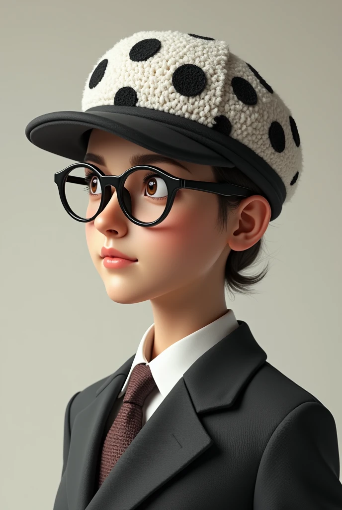 Wearing glasses and a Dalmatian hat