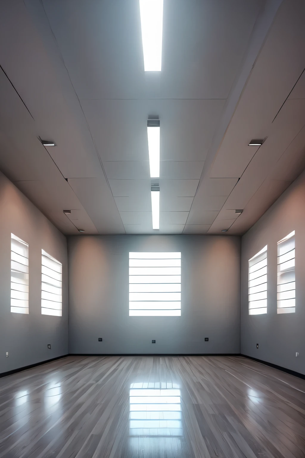 choreography hall light light gray tones interior, Best quality