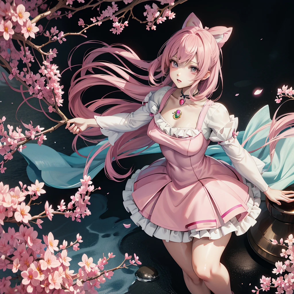 Pink Hair、Anime girl with a bow, Kawaii realistic portrait, Gu Weiss, Portrait of a magical girl, Lovely characters, Lovely art style, Anime cute art style, Maple Story Character Art, Lovely portrait, Cute anime girl portrait, Small person images, artwork in the style of Gu Weiss, Ink art animation