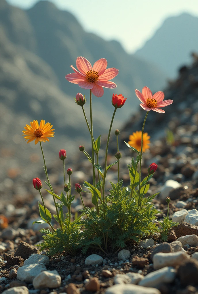 a work related to sustainability based on the phrase “even in the landfill flowers grow”