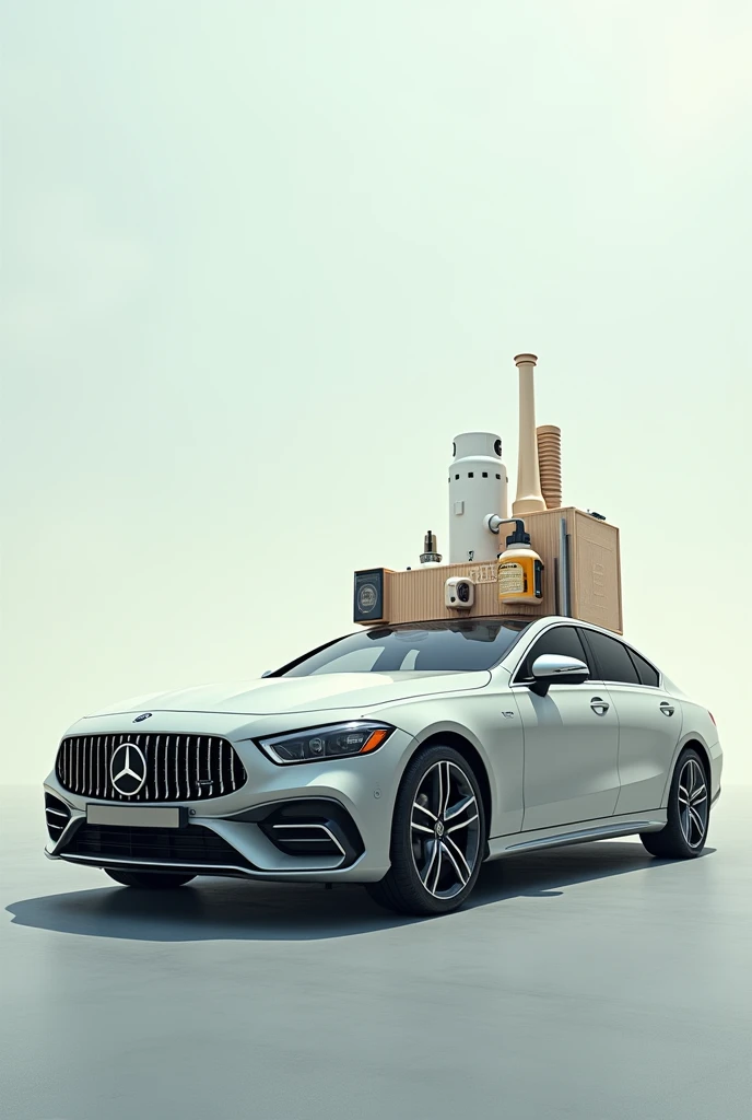 image that shows half car and a household product in one image


