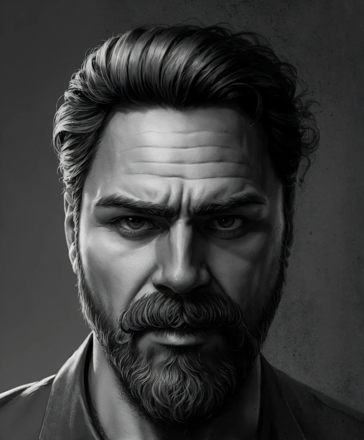 man, beard, poison, detailing, portrait, Picturesqueness, digital painting