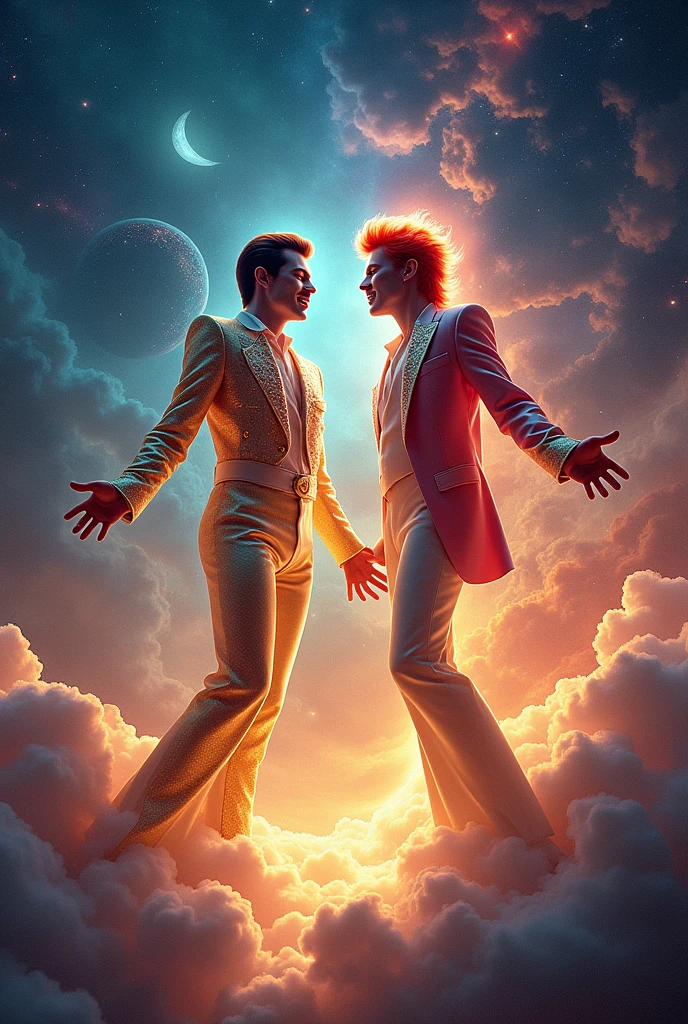 David Bowie y Freddie Mercury en el cielo