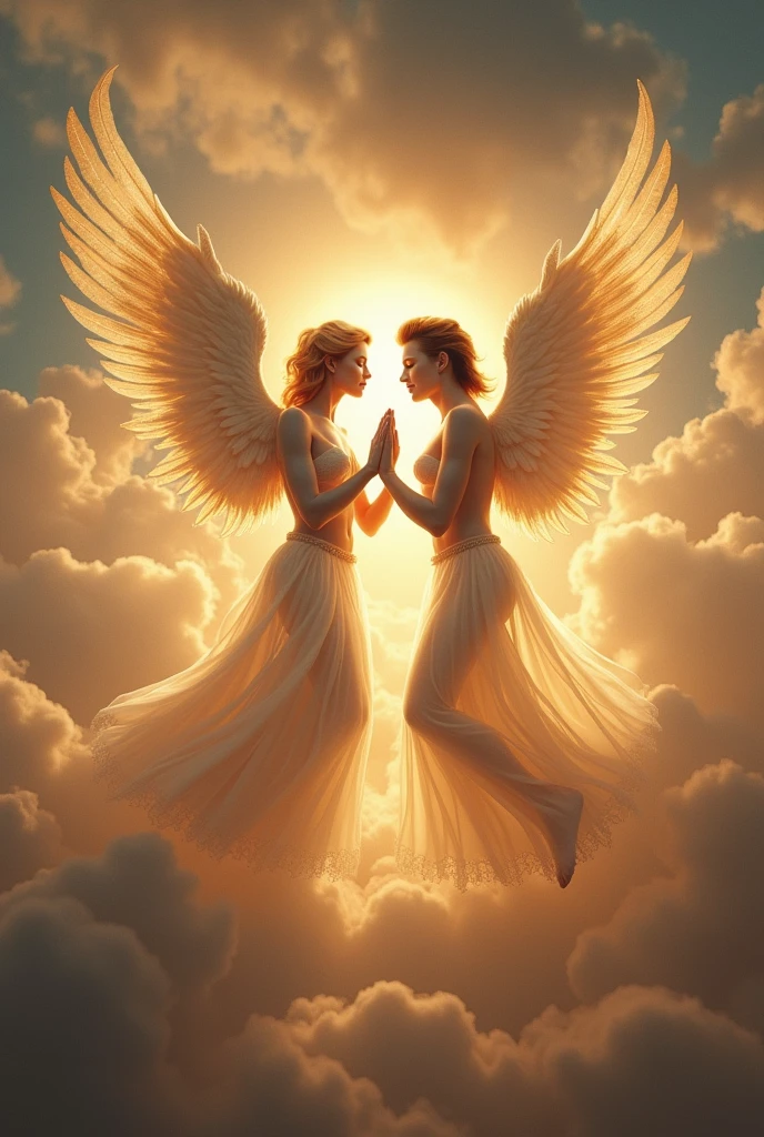David Bowie and Freddie Mercury in heaven turned into angels
