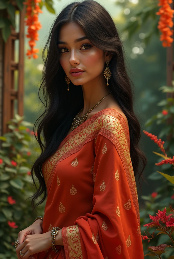 A sexy hot girl with saree