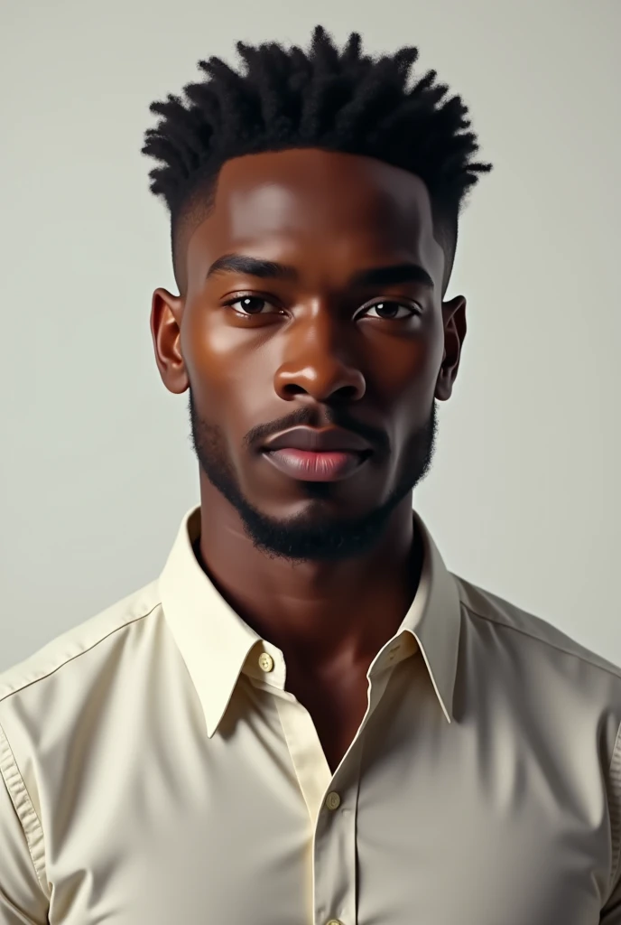 Generates a black man with a shirt without a beard 
