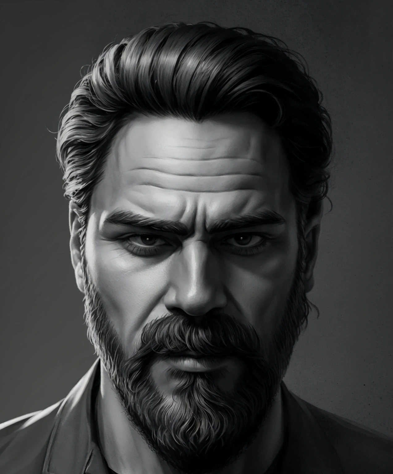 man, beard, poison, detailing, portrait, Picturesqueness, digital painting