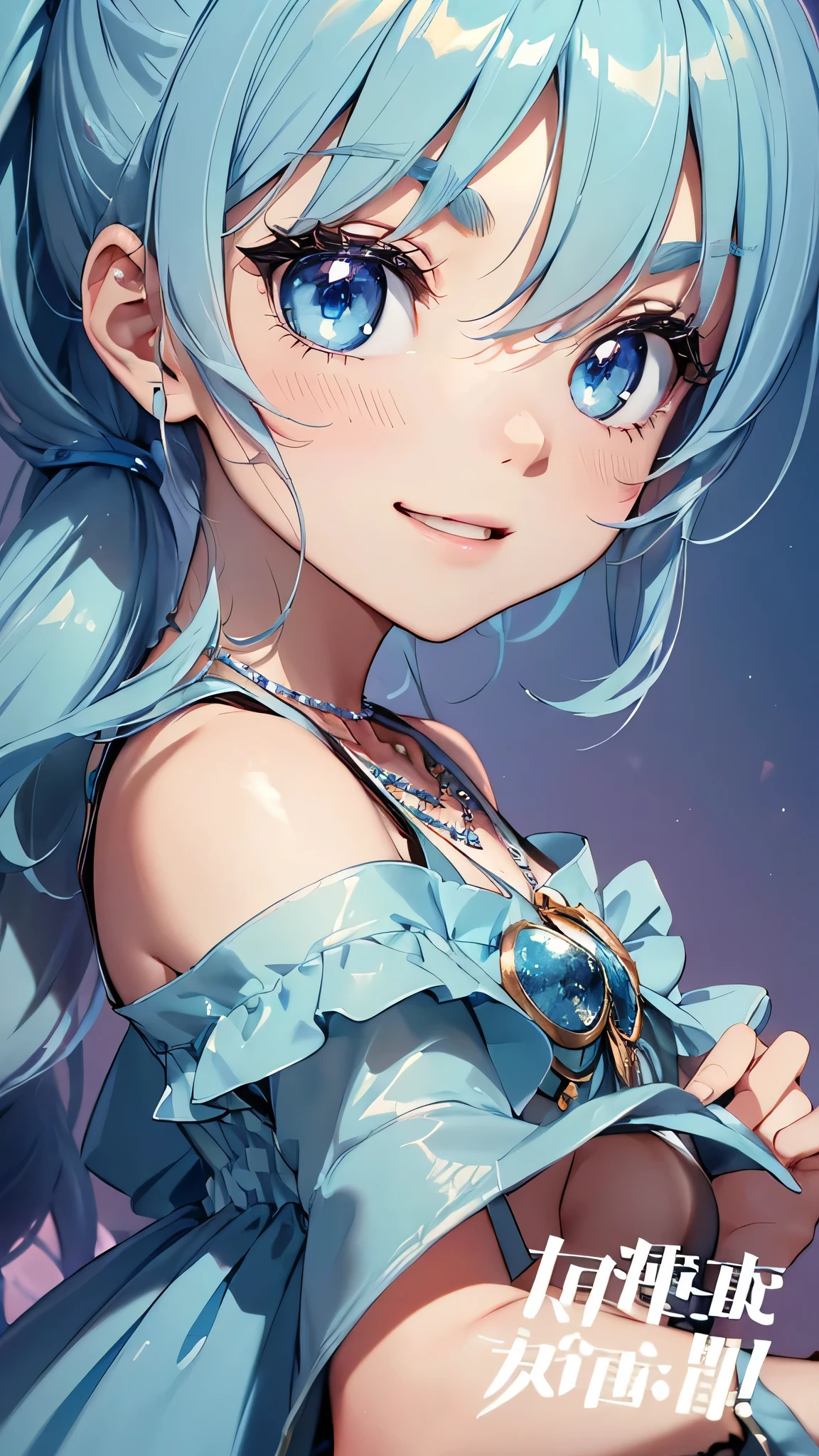 最high quality、Best image quality、masterpiece、and((cute、18-year-old、Best Bust、Medium Bust、Beautiful Blue Eyes、Spread your chest wide,Pastel Hair、ponytail、Disheveled Hair、thin、Highest Valley、Pastel Dress、smile、necklace、Wristband、))high quality、Beautiful art、background((Pastel Room、Live Performance Venues)),Tabletop、Exquisite design、Visual Arts、Written boundary depth、Best lighting、Highest detail、8k