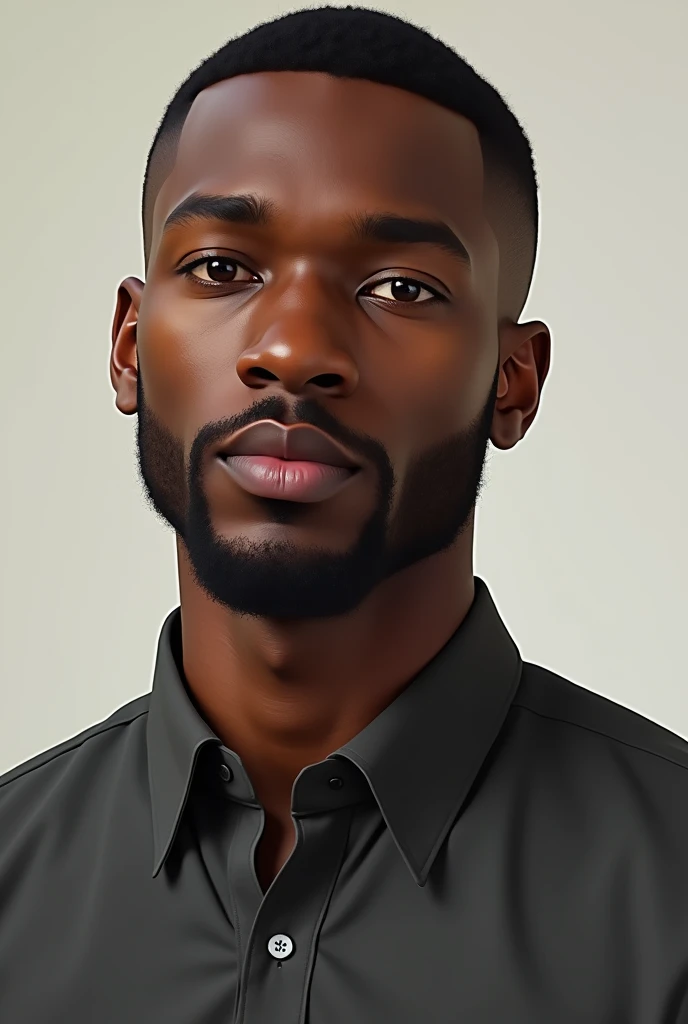 Generates a black man with a shirt, no beard, no facial hair