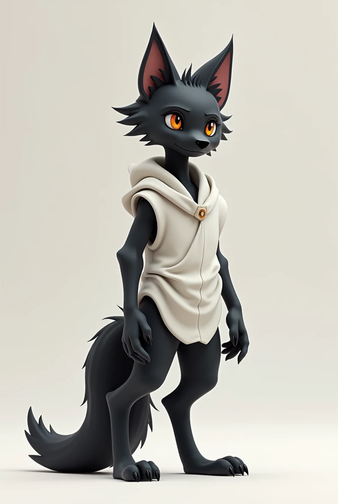 、Short Wolf、boyish、Black Hair、White innerwear