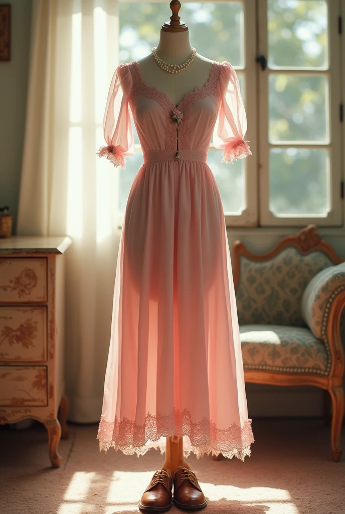 Create an image of an old pink outfit