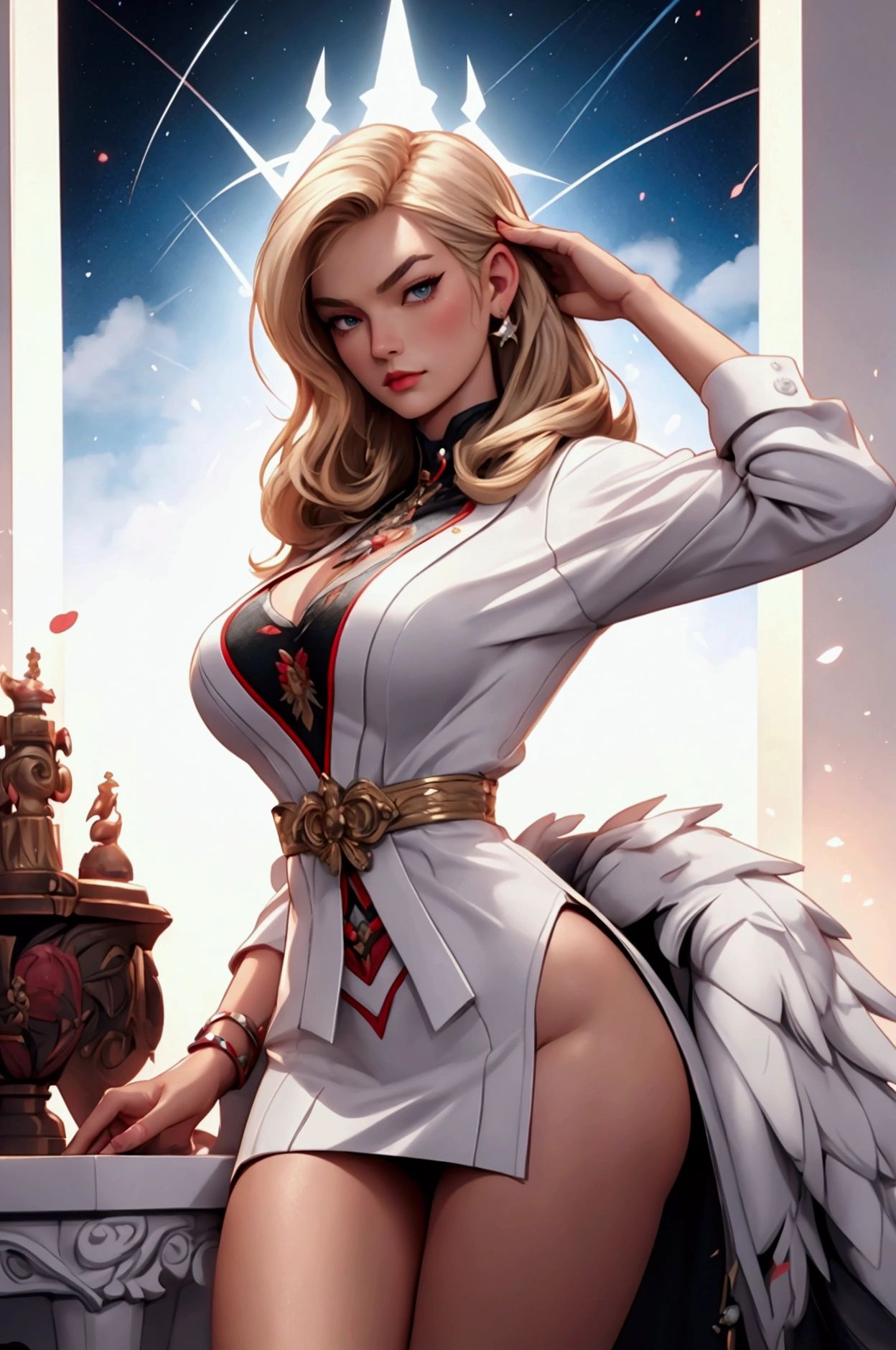 cartoon style:1.2), Yvonne Strahovski woman Cartoon image of a woman , sensual clothes , super cute girl, authoritarian would be facial expressioncartoon style illustration, cartoon art style, cartoon art style, digital illustration style, highly detailed character design, cute detailed digital art, City fan art, portrait character design, beautiful digital illustration, high-quality portrait, comic book art, character design portrait, white background Buso sem roupa e seios médios, beautiful and symmetrical body curves, white background, blank background,, (Extremely detailed oil painting:1.2), glow effects, GOD, Hand drawn, render, 8k, octane render, 4d cinema, Blender, tenebrosa, atmospheric 4K ultra detailed, cinematic sensual, sharp focus, humorous illustration, big depth of field, work of art, colors, 3d octane render, 4K, conceptual artwork, trends on ArtStation, hyper realist, Vivid colors, extremely detailed CG unity 8k wallpaper, trends on ArtStation, trends at CGSociety, intrikate, high détail, Dramatic, absurdists, NSFW.