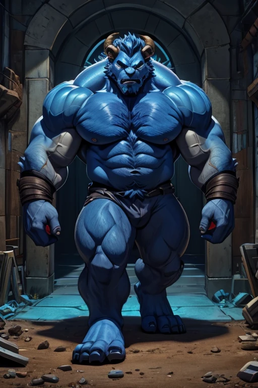 Daddy,big body,beard face,X men,the beast, mutant, Blue beast color 