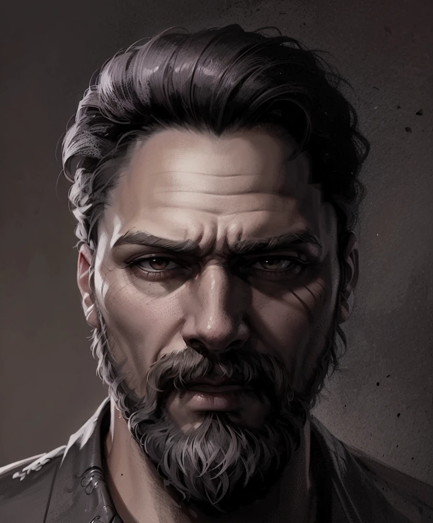 man, beard, poison, detailing, portrait, Picturesqueness, digital painting