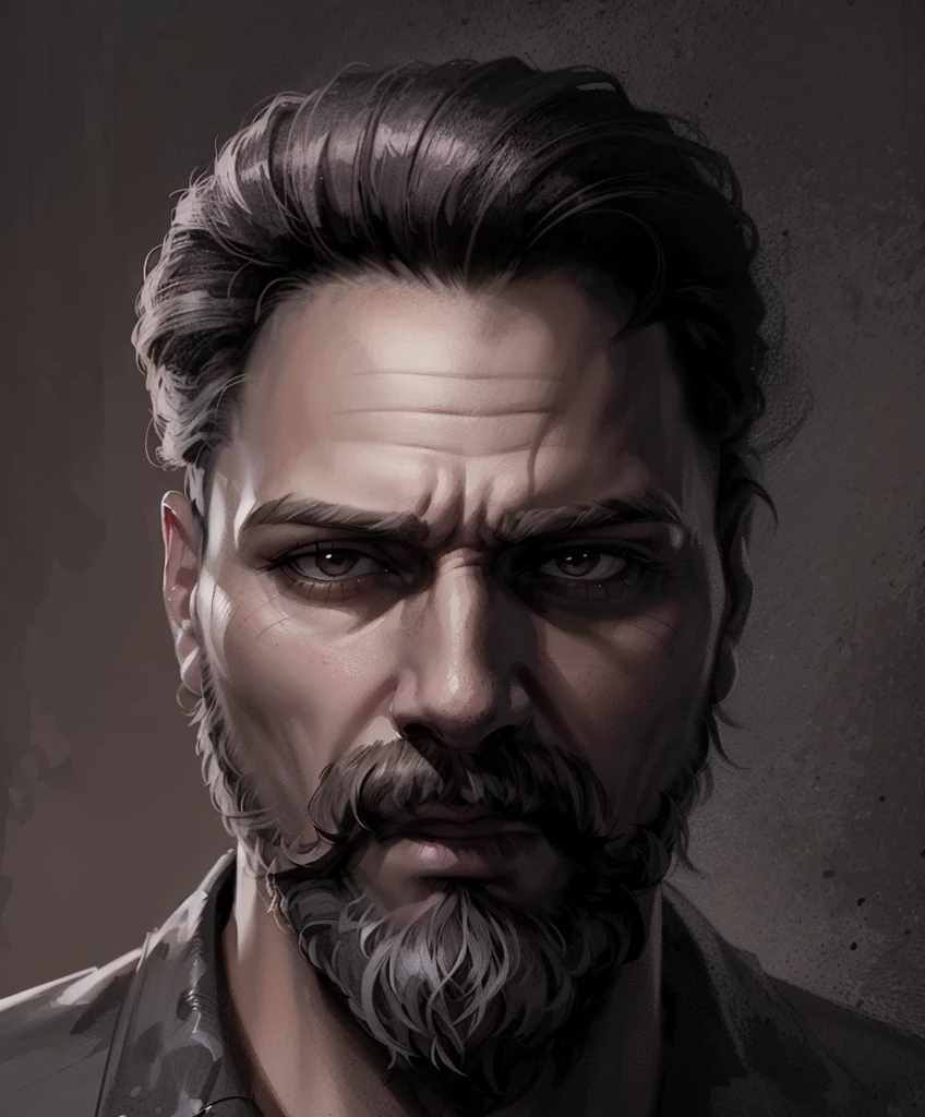 man, beard, poison, detailing, portrait, Picturesqueness, digital painting