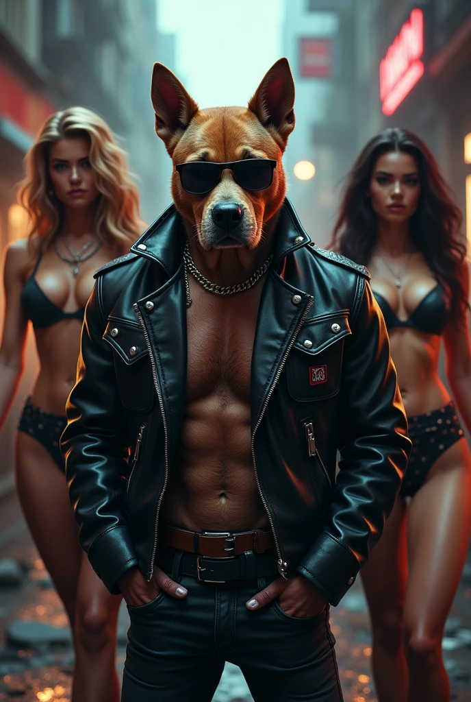 Gangster dog with several bitches