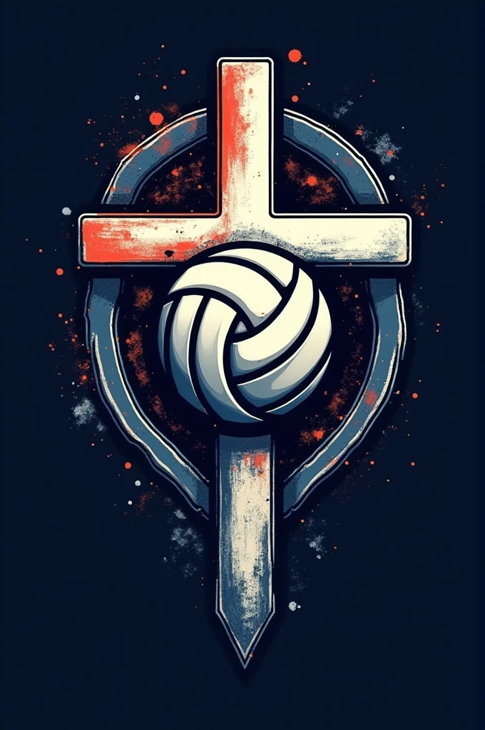 create a cool symbol that mixes volleyball and christianity to put on a shirt