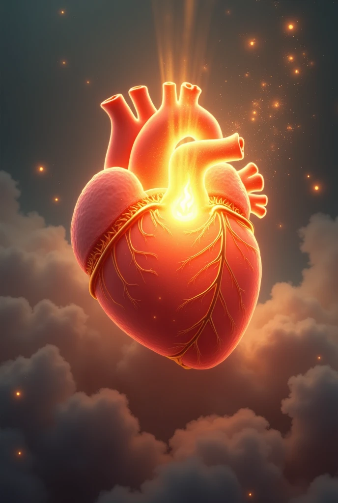 generate me a pic of a altruistic heart with a benevolent flame inside of it