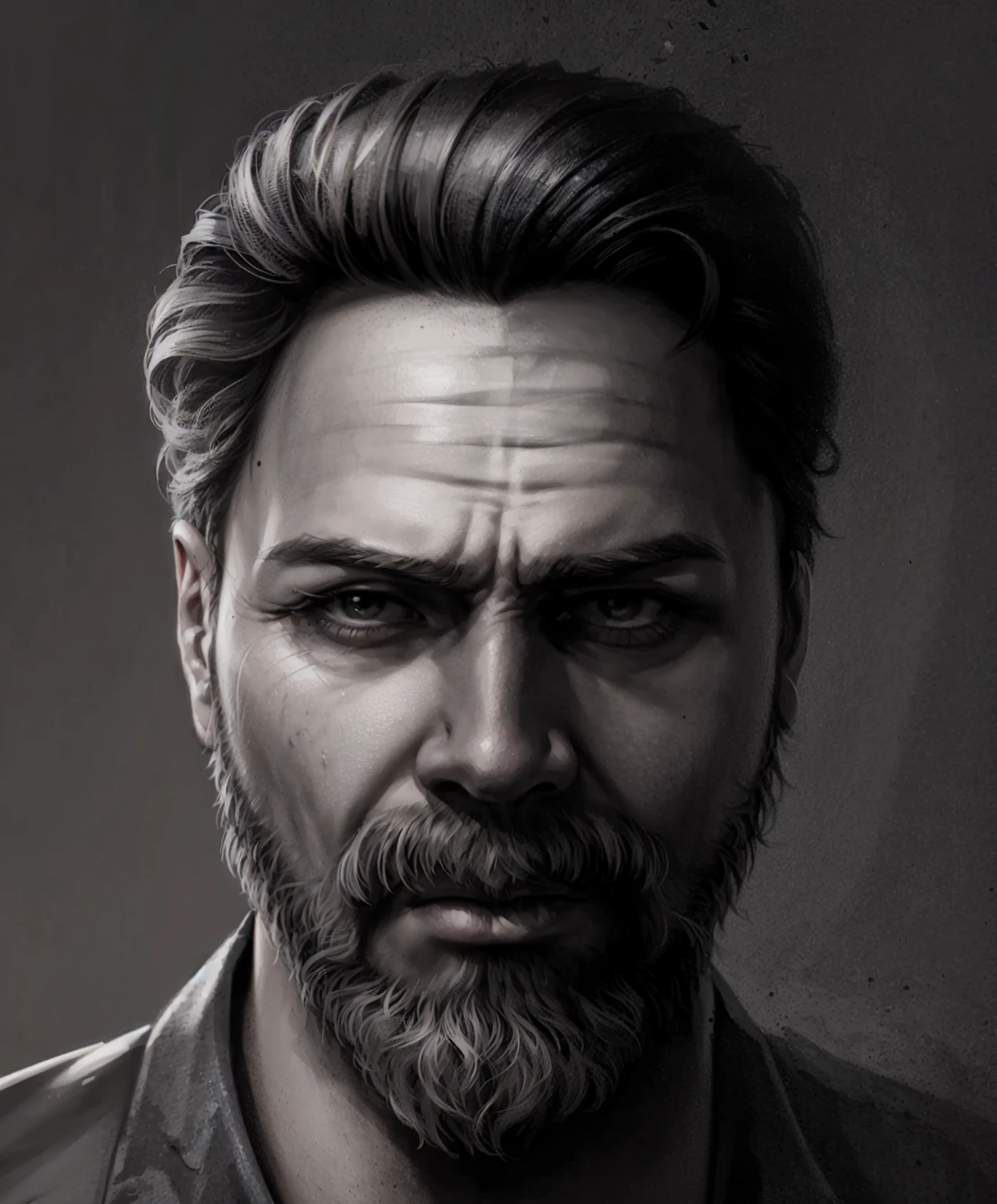 man, beard, poison, detailing, portrait, Picturesqueness, digital painting