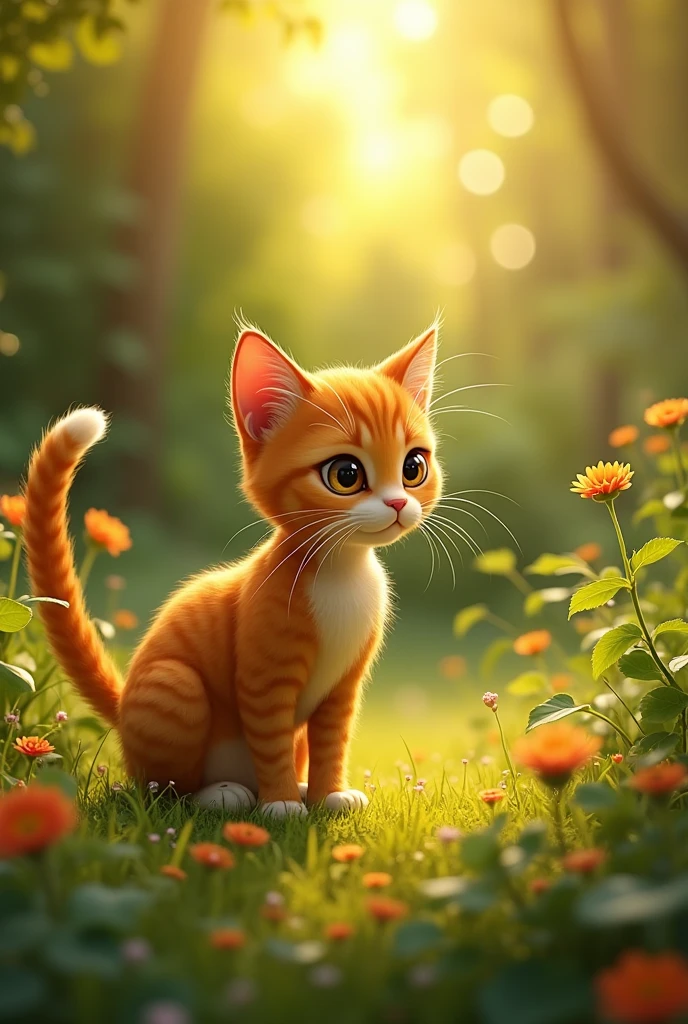 Just as she was about to bat the bracelet off the sill, Whiskers heard a rustling noise coming from the garden. Intrigued, she leaped down and trotted outside to investigate."made glden cat