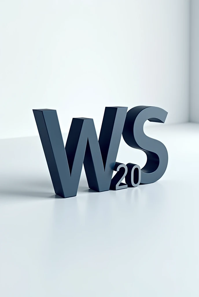 Create illustration 3D logo design name "WS 2.0"