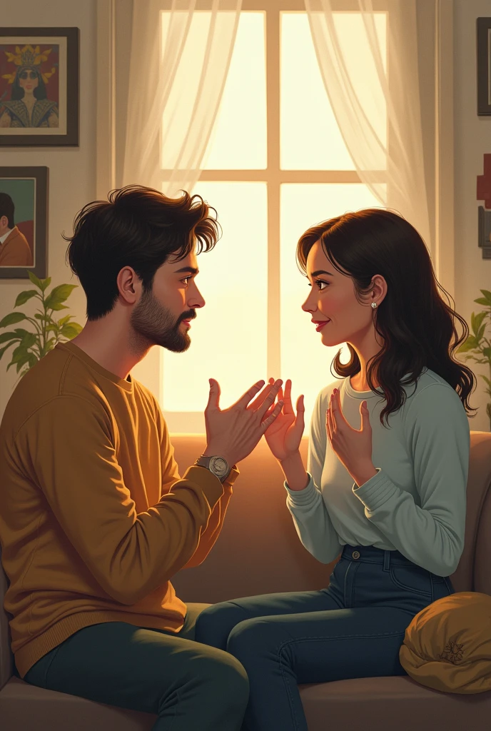 The couple respecting each other’s differences during a discussion. Depicting RESPECY
