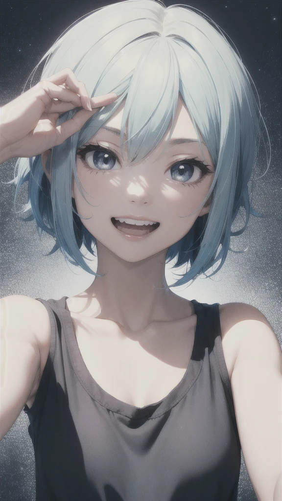 One person, smile, Open your mouth, Anime Style, Bob